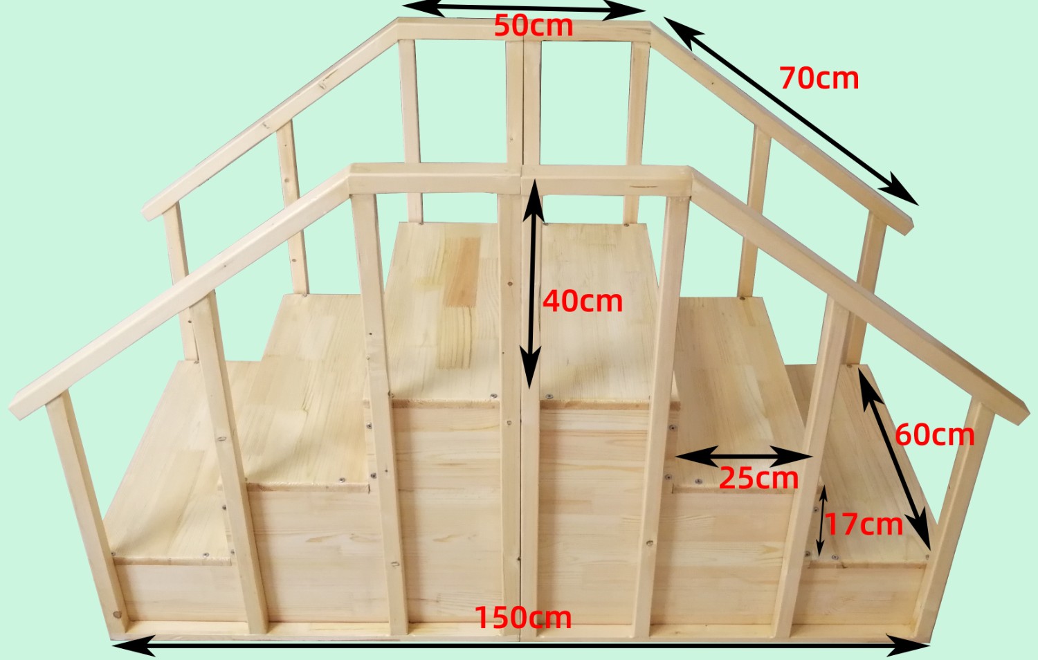 雙扶手雙向木梯尺寸